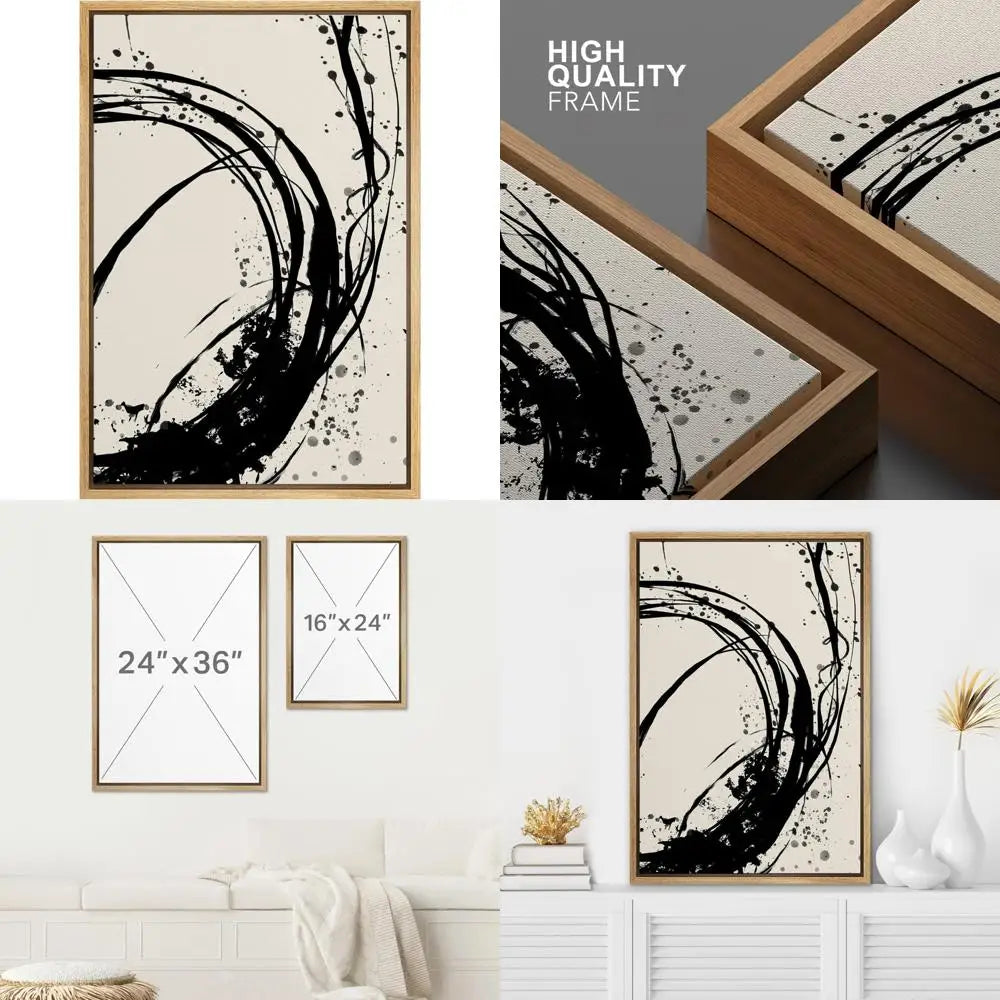 Geometric Graffiti Spray Paint Wave Art - Abstract Shapes Canvas Print for Modern Nordic Zen Decor